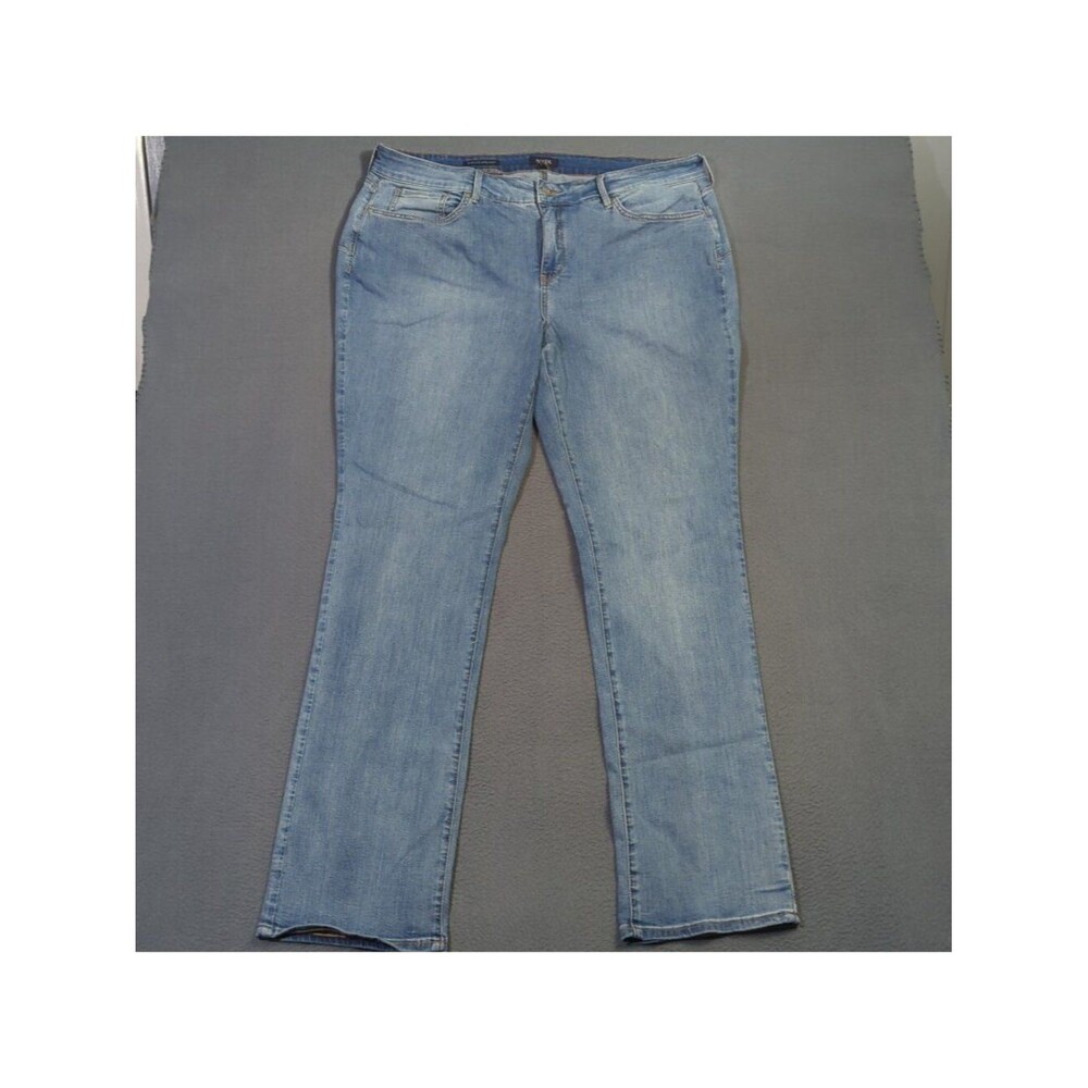 NYDJ Jeans Women's 20W Extra Long Blue Marilyn Straight Lift Tuck Cool Embrace